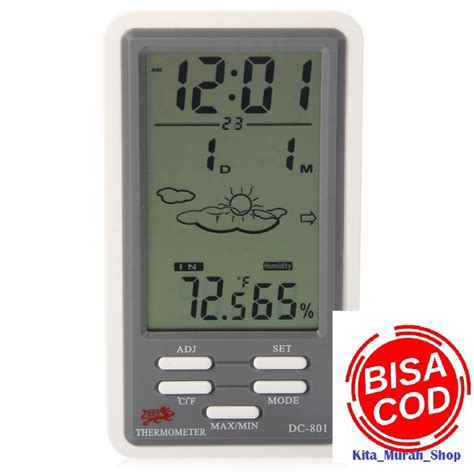 Jual COD DC 801 Digital Hygrometer Hygro Meter Temperature Ukur Suhu