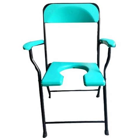 Black And Blue Aluminum Foldable Commode Chair Size Compact At Rs