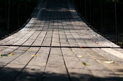 Puente Colgante En El Bosque Foto Premium