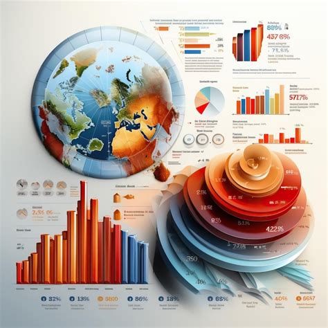 Elementos infográficos vectoriales realistas en un fondo blanco