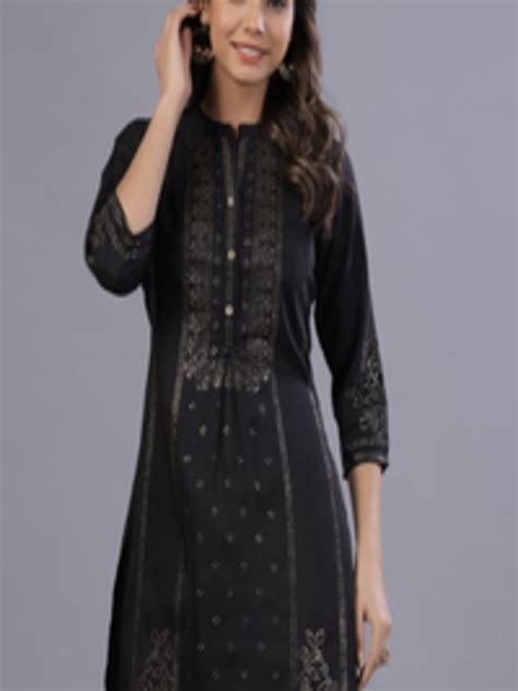 Buy Juniper Ethnic Motifs Printed Mukesh Work A Line Kurti Kurtis For