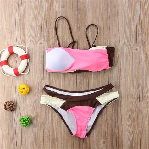 Conjunto de Bikini de retazos para mujer ropa de baño sexy conjunto