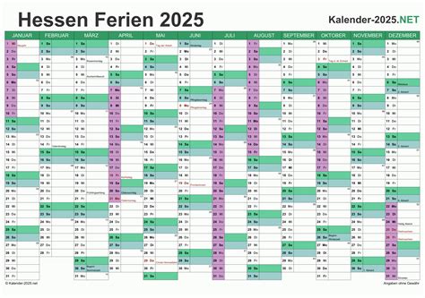 FERIEN Hessen 2025 - Ferienkalender & Übersicht