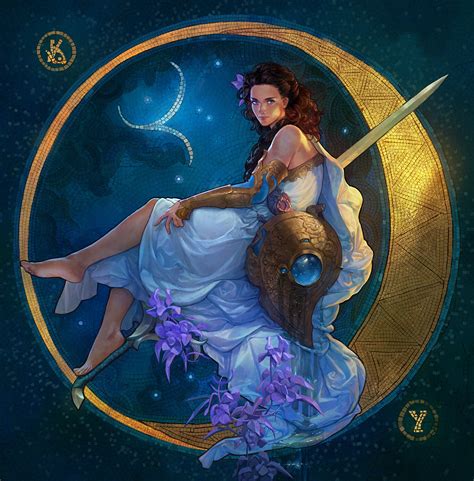 Fondos De Pantalla Obra De Arte Arte Digital Mosaico Mujer Luna