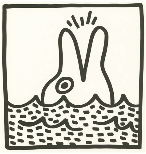 (after) Keith Haring - Keith Haring (untitled) Dolphin lithograph 1982 ...