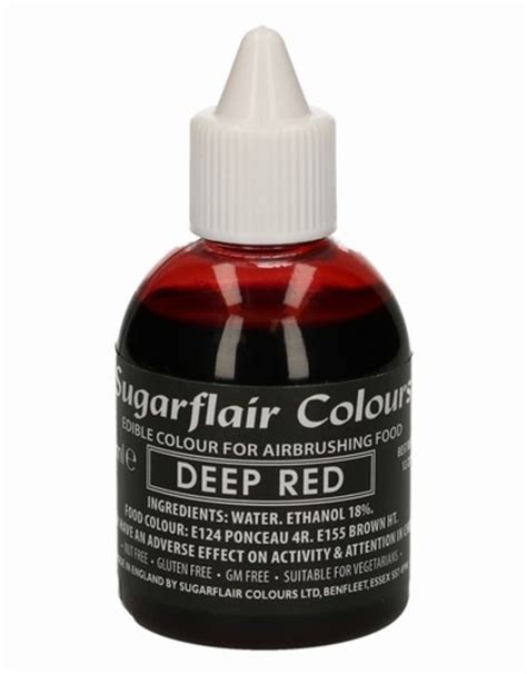 Sugarflair Airbrush Colouring Deep Red 60ml Fun With Cakes