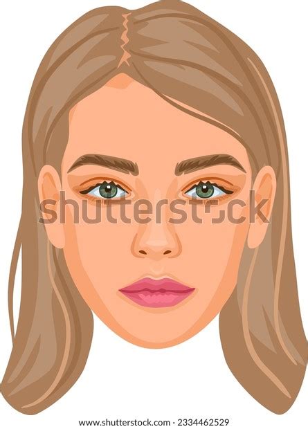 Millennial Female Portrait Blonde Straight Hair Detailed Avatar