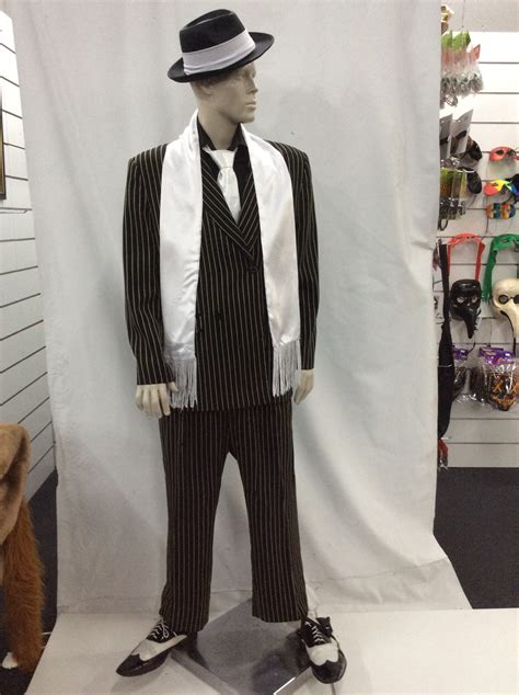 Gangster Black And Yellow Pinstripe Suit Costume Wonderland