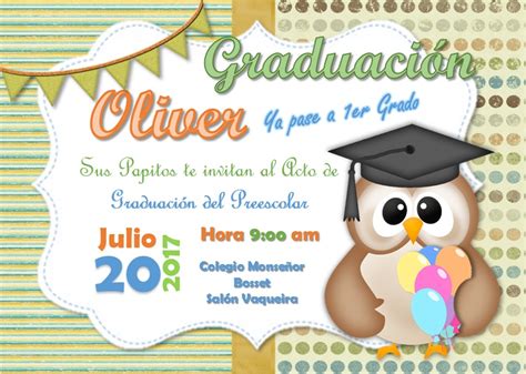 Tarjetas De Invitacion De Graduacion Para Preescolar Tarjetas