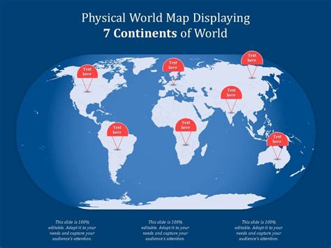 Physical World Map Displaying 7 Continents Of World | Presentation ...