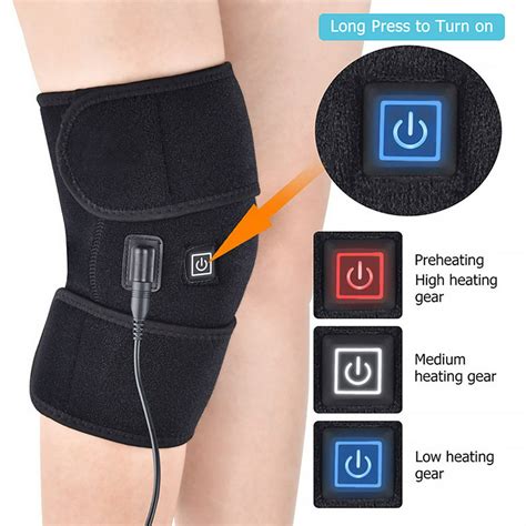 TureClos USB Electric Heating Knee Pad Elderly Warm Brace Wrap Heated ...