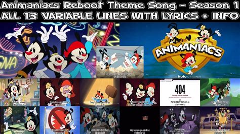 Animaniacs Reboot Theme Song Season All Variable Lines With