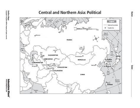 Central And Northern Asia Political Map – Map Vector