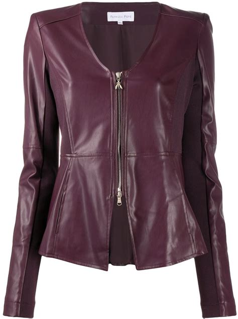 Patrizia Pepe Peplum Faux Leather Jacket Shopstyle