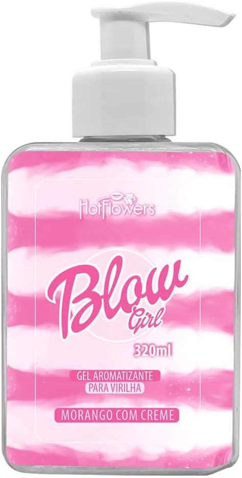 Hot Flowers Gel BLOW GIRL Creme Beijável Morango Pélvico Virilha 320ml Amazon br Saúde e