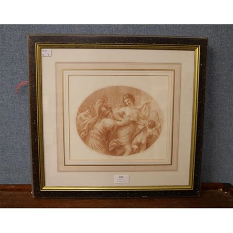 After Gb Cipriani Pair Of Oval Sepia Engravings By Francesco