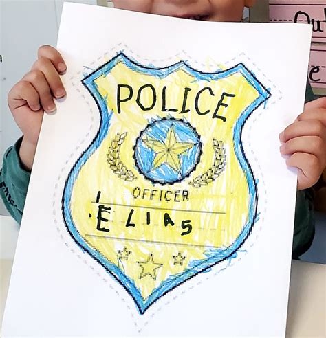 Police Officer Badge Craft Police Crafts Community Helpers Preschool