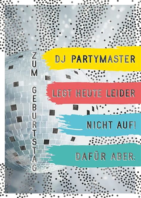 Bentino Musik Geburtstagskarte Dj Partymaster Mit Lichteffekt Lustige