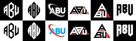 Création De Logo De Lettre Abu Dans Six Styles Abu Polygone Cercle