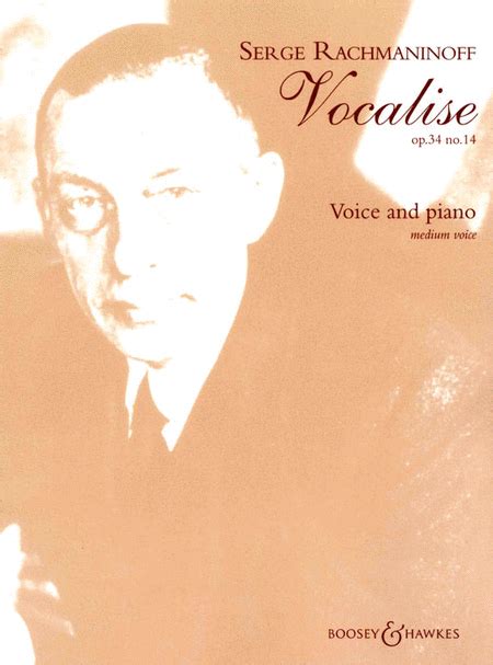 Vocalise Op 34 No 14 By Sergei Rachmaninoff Medium Voice Sheet