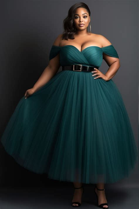 Xpluswear Design Plus Size Prom Elegant Emerald Green Off The Shoulder