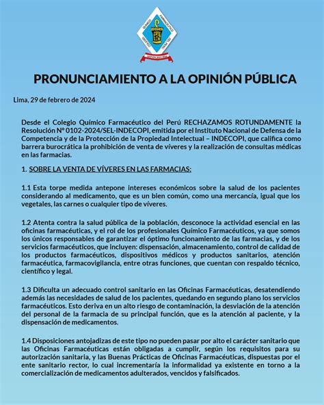 Post Profesionales De La Salud Rechazan Que Indecopi Permita A Boticas