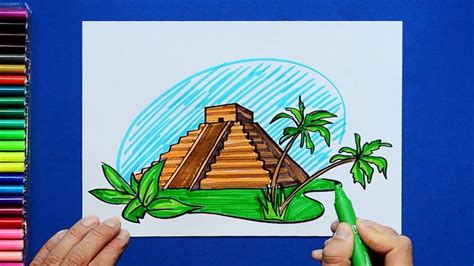 How To Draw A Mayan Temple Youtube