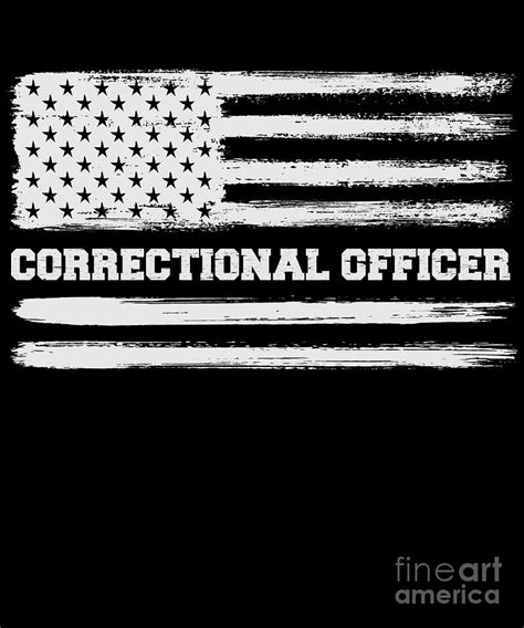 Correctional Officer American Flag Thin Silver Line Photograph By Yestic