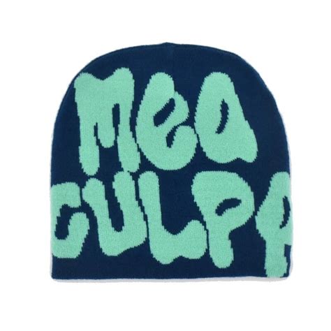 2023 New Knitting Beanies Hat Men Women Paragraph Quality Cap Mea Culpa