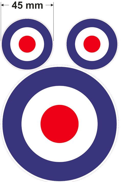 6 RAF Roundel Stickers Target The Who Mod Scooter Vespa Lambretta Mod