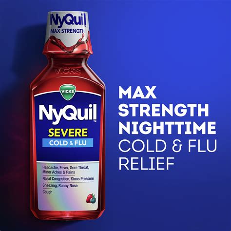 Vicks Nyquil Severe Cold And Flu Liquid Berry 12 Oz