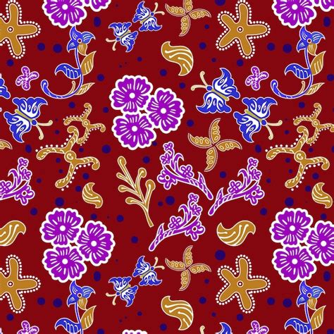 Premium Vector Indonesian Batik Decorative Floral Seamless Pattern