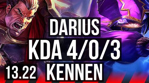 DARIUS Vs KENNEN TOP 4 0 3 1300 Games 900K Mastery KR Master