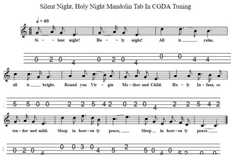 Silent Night | Banjo / Mandolin Tab | - Tenor Banjo Tabs