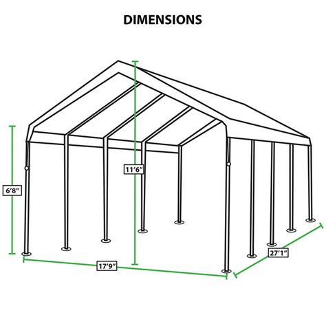 King Canopy Hercules 18ft X 27ft Steel Frame Canopy Tent With 10 Legs