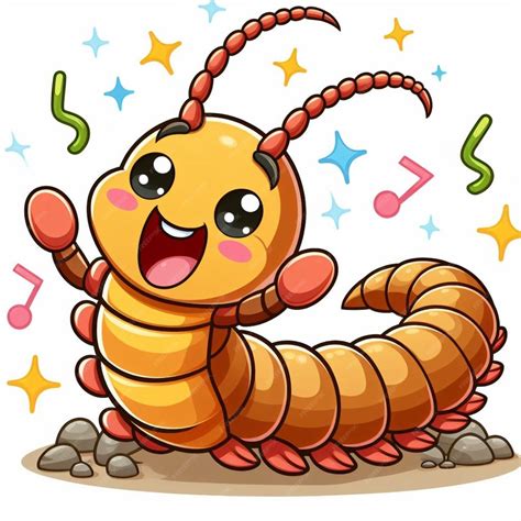 Premium Vector Cute Centipede Vector Cartoon Illustration