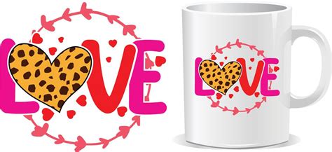 LOVE Happy valentine's day quotes mug design vector 16768391 Vector Art ...