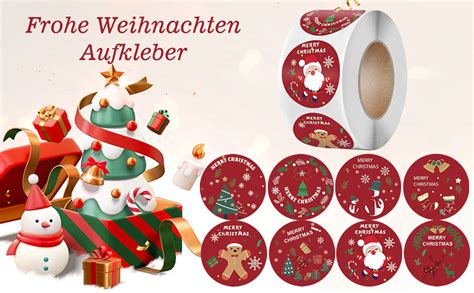 Weihnachtsaufkleber Rolle Eracii St Ck Etiketten Weihnachten