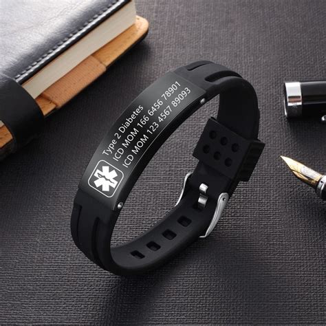 Adjustable Medical Alert Bracelets Silicone Waterproof Sport - Etsy