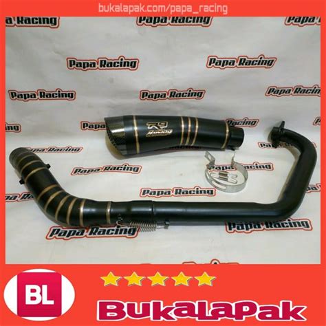 Jual Knalpot R9 H2 Black Doff Fullset R15 V2 V3 VIXION CBR150R LOKAL