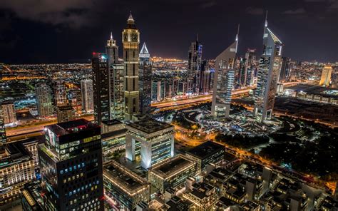 Dubai Urban Architecture United Arab Emirates Cityscapes Night