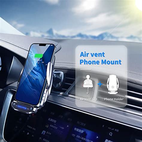 Wireless Car Charger Mount 15w Qi Smart Sensor Fast Charging Auto