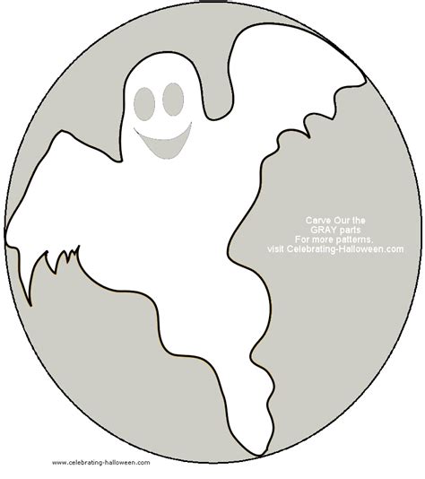 Friendly Ghost Stencil Free Pumpkin Carving Stencil Pattern Celebrating Halloween