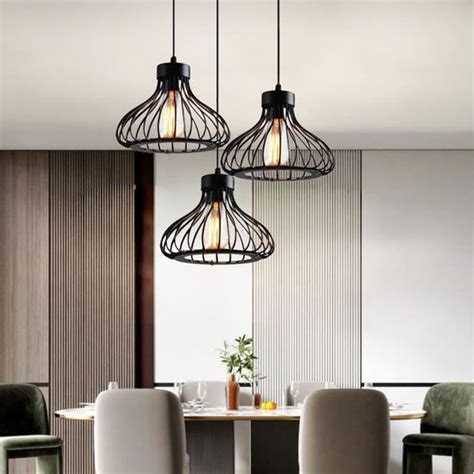 Tempas Vintage Luminaires Lustre Suspension Disque Noir E En M Tal