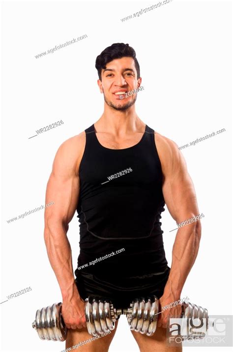 Muscular Man Isolated On The White Background Stock Photo Picture And