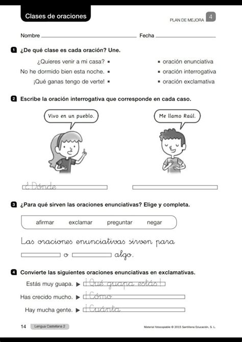 Pin De Mjm En Lengua Primaria Clases De Oraciones Signos De