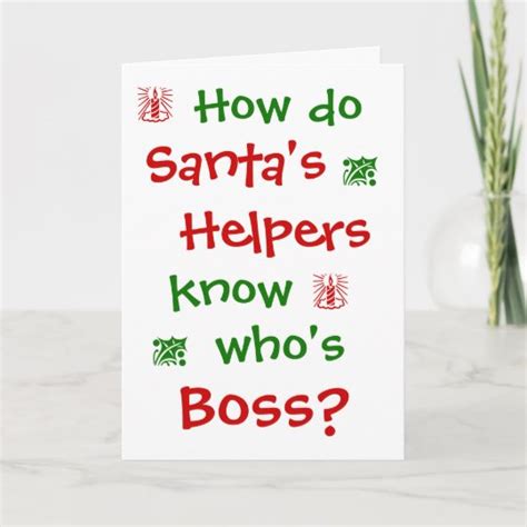 Funny Boss Christmas Joke Office Humor Pun Holiday Card Uk