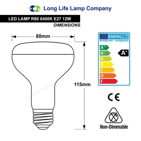 12W R80 LED E27 Replacement for Reflector R80 Light Bulb Cool White ...