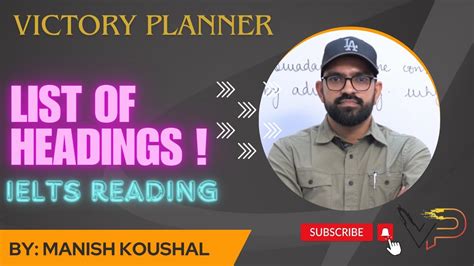 List Of Headings Ielts Reading By Manish Koushal Victory Planner