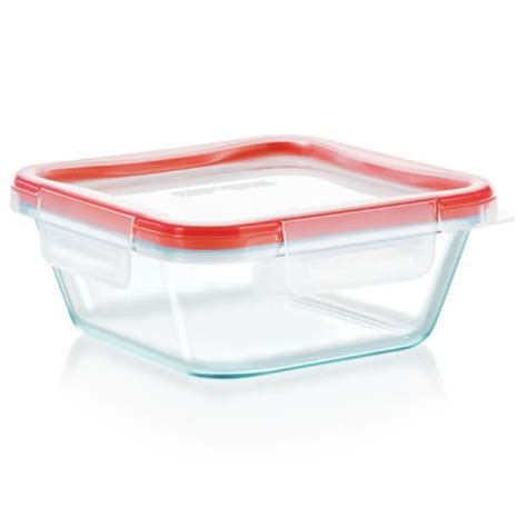 Pyrex Freshlock Square Glass Food Storage Container Clear 4 Cups Ralphs